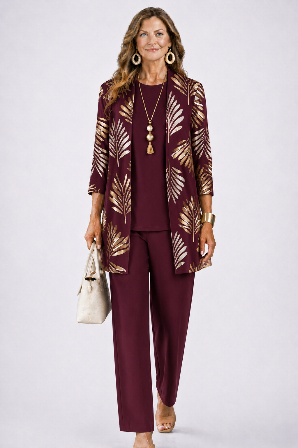 Burgundy Blossom / UK 22-24 (5XL)
