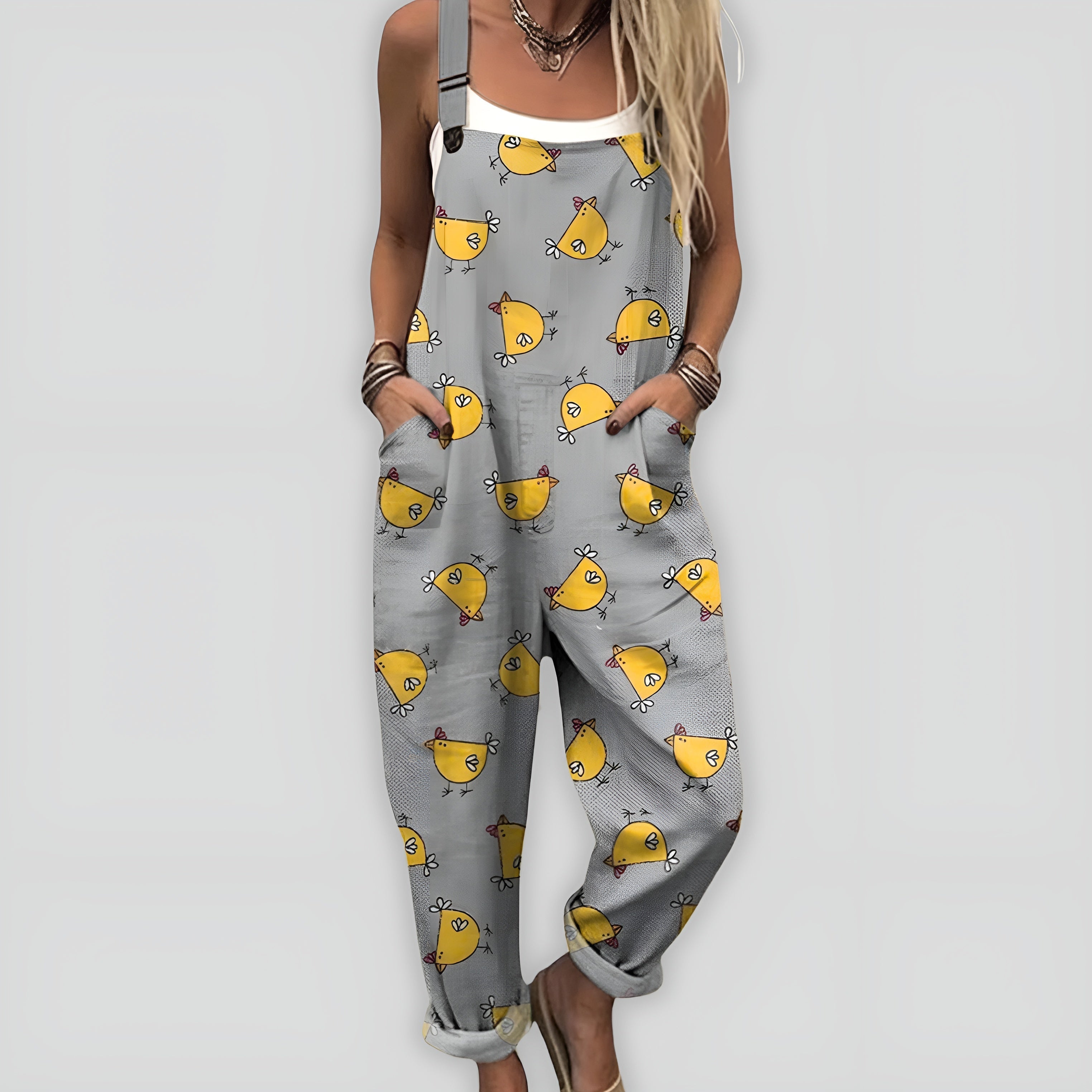 Gray with yellow chickens / 3XL