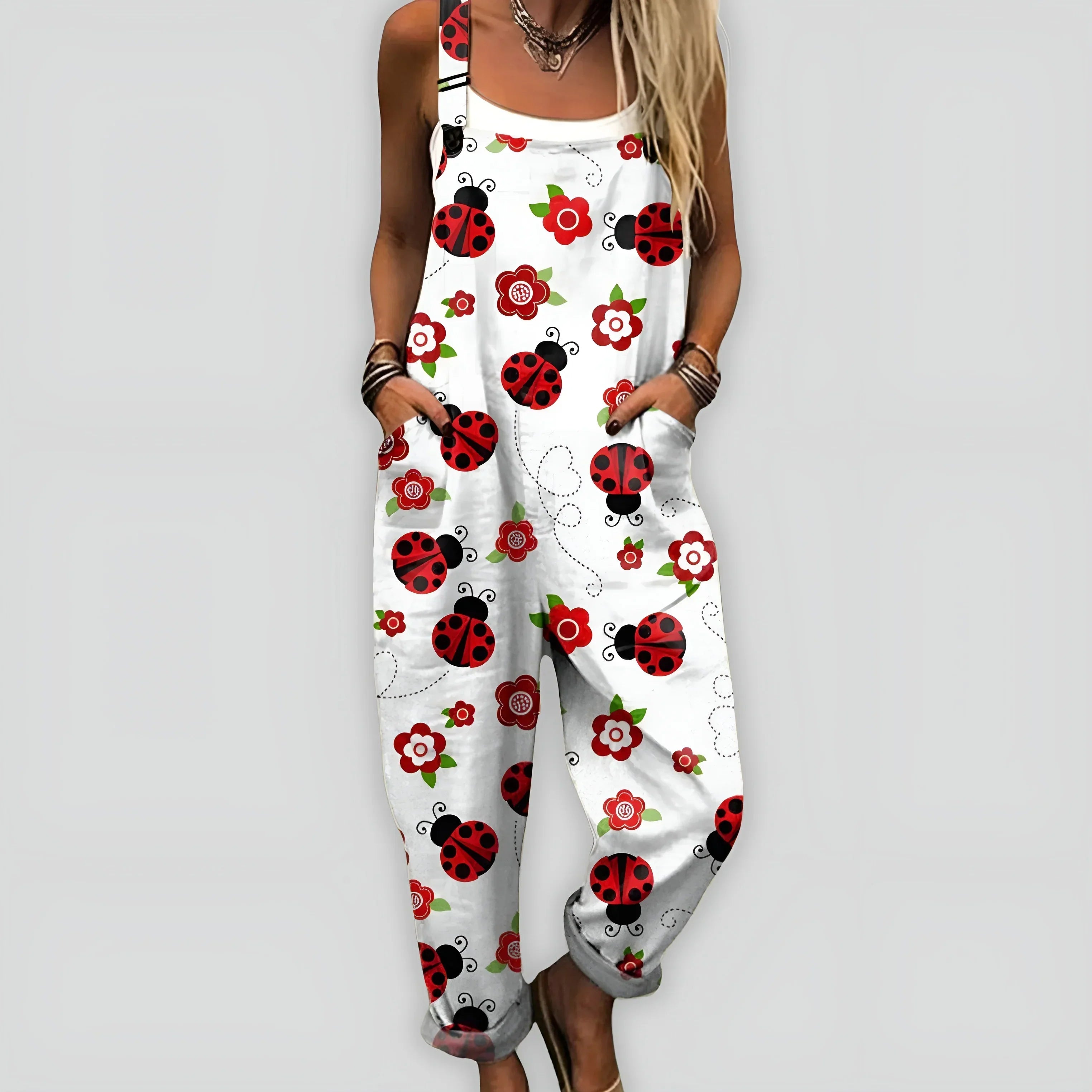 White with ladybugs / 3XL