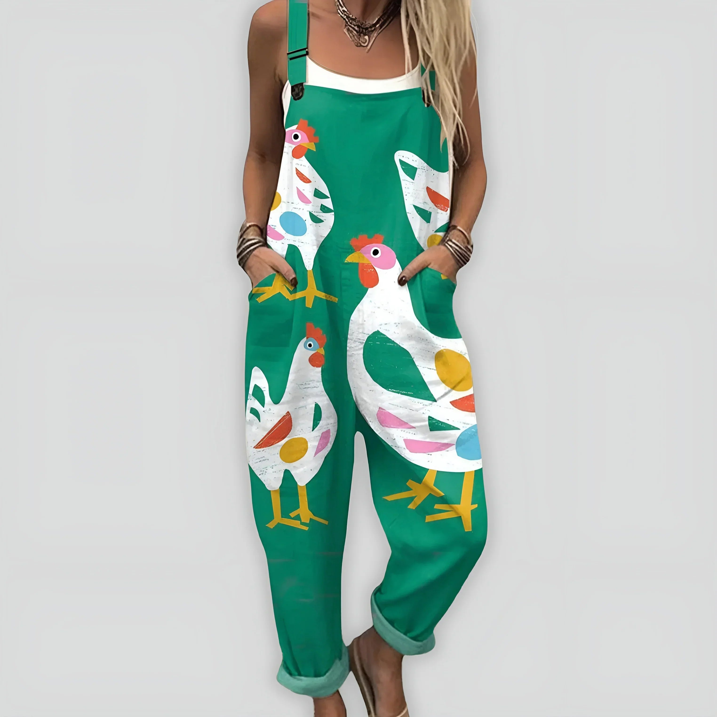 Green with chickens / 3XL